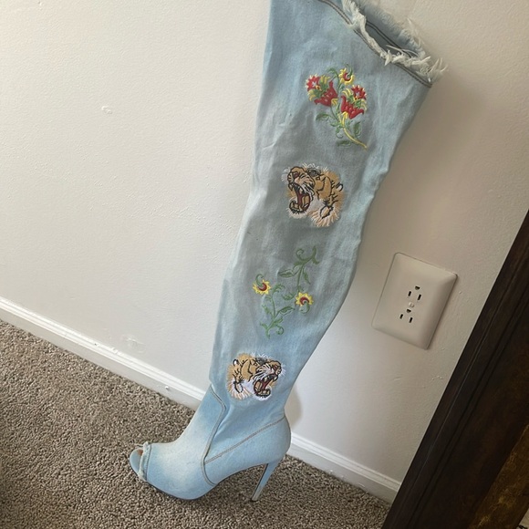 Peep tie Jean boots - Picture 1 of 4